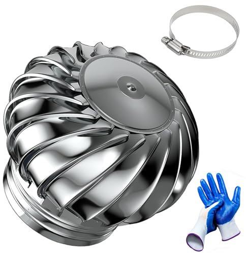 YLFFFZXK Whirlybird-Turbine, runde Entlüftungskappe, Dachventilator, 12-Zoll-Entlüftungskappe für externen Abluft-Wandtrockner, Lamellengitterabdeckung aus Edelstahl, DIY-Einfach-Entlüftungsanschluss