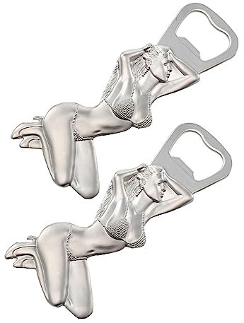 COLLBATH 2stücke Magnetischer Flaschenöffner Aus Metall Für Bier Mit Kühlschrankmagnet-aufkleber Langlebig Und Rostfrei Für Küche Und Bar