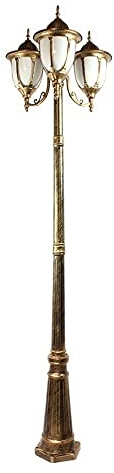 ELUKHT Outdoor Lamp Post Light, Post Lights Outdoor,2.3M Outdoor Retro Street Light Waterproof Lampshade Garden High Pole Post Lamp Bollard Patio Path Lighting Die-Cast Aluminum,Brown
