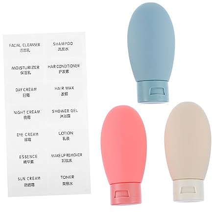 DEARMAMY 3Pièces Set De Bouteilles De Voyage Flacons Sous Bouteille Cosmétiques Idéals Pour Gel De Shampooing Et Lotion Kit Pratique Pour Voyage Et Hygiène