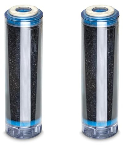 WK Cartouche filtrante à charbon actif 10 | fabriquée en Italie | filtration du goût | élimination du chlore | qualité professionnelle, 1 Unité (Lot de 2)