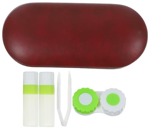 Gogogmee Étui Rigide Lunettes Et Lentilles Double Couche, Léger Et Portable, en Polyuréthane Rouge Noble, Support Pratique pour Usage Domestique Et Extérieur, Accessoire Délicat pour Homme Et Femme