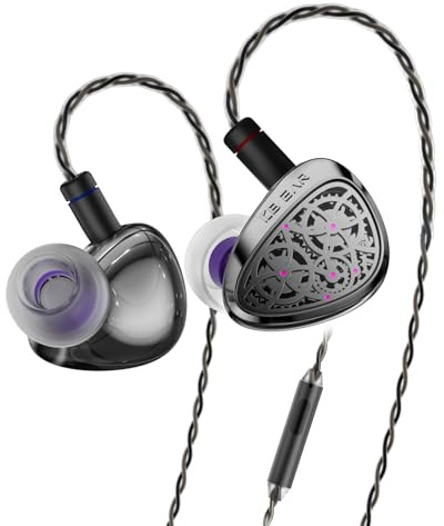 Yinyoo KBEAR TB-PRO IEM Ohrhörer In-Ear Kopfhörer HiFi mit 10mm Dual-Magnetic Clip+PEEK+DLC Verbundmembran Zinklegierung Zahnrad-Design Ergonomische Ohrstöpsel für HiFi Audio Fitness (MIT MIC)