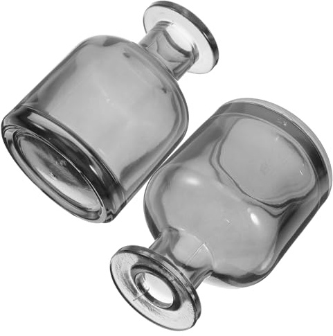 FONDOTIN Botellas Difusoras de Vidrio Cilíndricas Vacías 2 Piezas 100 Ml sin Llama para Aceites Esenciales, Frascos Rellenable para Aromaterapia, Difusor Aroma Hogar y Coche