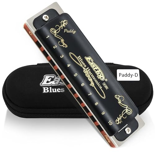 East Top Diatonic Blues Mundharmonika-Tonart von Paddy D 10 Löcher 20 Töne 008K Professional Blues Mundharmonika für Erwachsene, Profispieler und Studenten