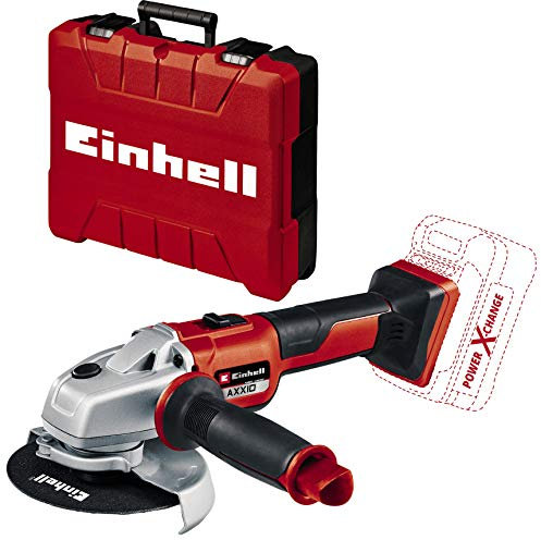 Einhell Akku-Winkelschleifer AXXIO Power X-Change (18 V, Li-Ion, ohne Akku, ohne Ladegerät und ohne Trennscheibe) + Koffer E-Box M55/40 für universelle Aufbewahrung von Werkzeug und Zubehör