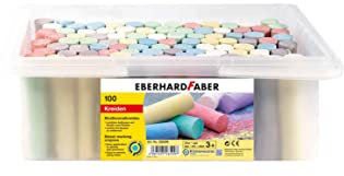 Eberhard Faber 526599 - Straßenkreide 100er Eimer, 8 leuchtenden Farben Straßenmalkreide