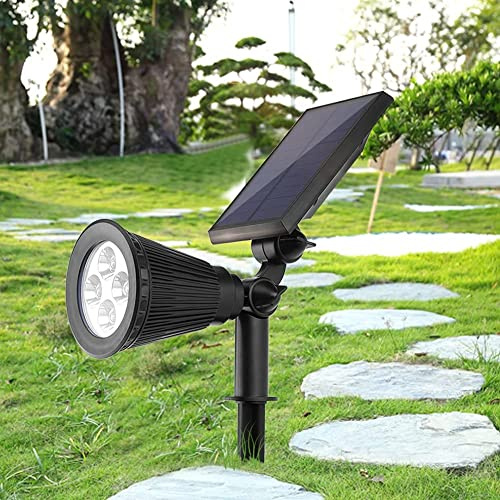 FTVOGUE 4 LED-solcellslampor utomhus solmotor solcellsljus trädgård körfält spotlight landskap solpanel (varmvit 2w)