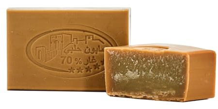 Carenesse original Aleppo Savon à 70% l'huile de laurier et à 30% l'huile d'olive Savon lavant pour les cheveux Savon douche Produit végétalien naturel 125g.
