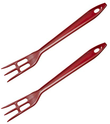 Hutzler LOPOL Reinforced Nylon Waffle Serving Forks, Set of 2, Red