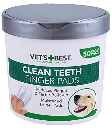 50PK Dog Pet Teeth Tooth Cleaning Finger Pads Wipes Plaque Tartar Remover