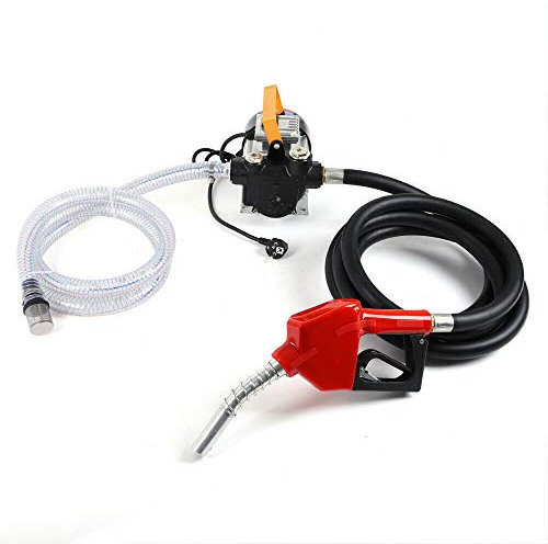 Pompe à Gasoil 230V 550W Pompe Gasoil Electrique Pompe à carburant auto-amorçante Pompe Fioul- Pistolet automatique, 60 l/min - Station d'essence mobile