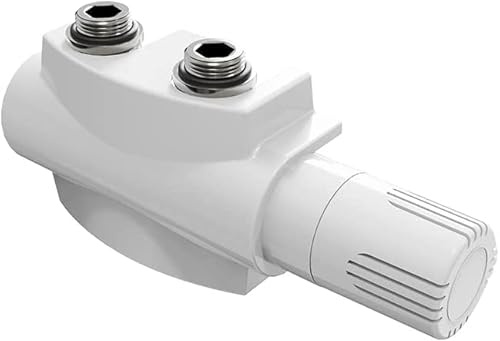 Heilmetz Vanne thermostatique，vanne universelle avec thermostat pour radiateurs，10 bar ，7 niveaux réglables, Kit de raccordement central avec couverture（Blanc）