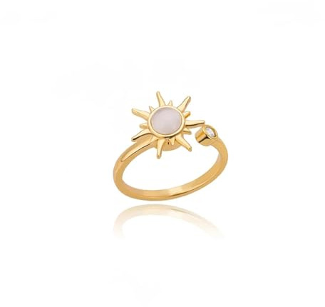 SiVaji Ring Ringe Damen Bijouterie Herren Rotierender Sonnenring Für Frauen Retro Verstellbare Offene Ringe Party