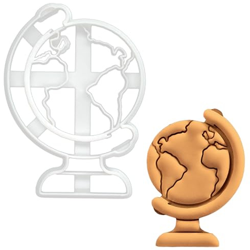 BAKERLOGY Globe Cookie Cutter - Detailed Biscuit Cutter Design for Baking and Crafts, ideal on fondant, dough, clay