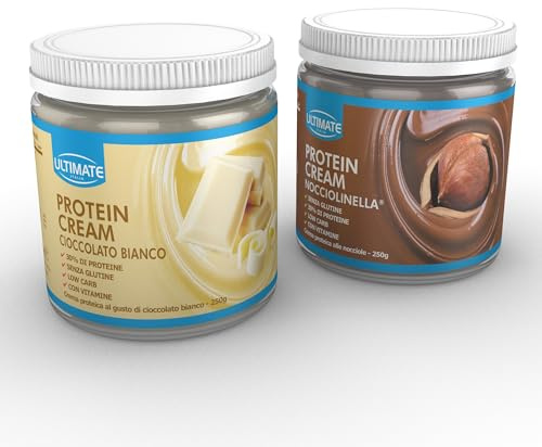 2 protein cream gusti misti (1 cioccolato bianco + 1 nocciolinella) - senza glutine - low carb - 2x250g