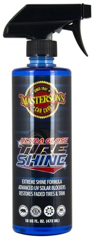 MASTERSON'S CAR CARE MCC_128_16 Ultra Gloss Tire Shine - Extra Shine Formula Delivers Super Wet Tires - Durable and Long Lasting Sprayable (16 oz)