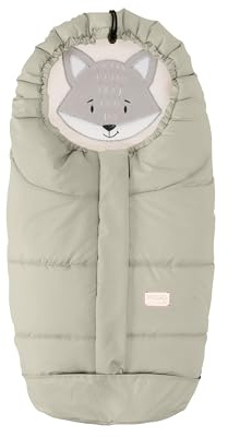 Nuvita Moovo by 9205 Babyschale für Autokindersitze mit Tierchen, perfekt für Kinder von 0 bis 6 Monaten (80 cm), kältebeständig bis -10 °C, Pistazie