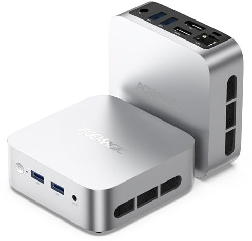 ACEMAGICIAN V1 Mini PC, Ιntel Alder Lake-N150 (hasta 3,6 GHz), 16GB DDR4 512GB M.2 SSD Mini Ordenador de Sobremesa 4K UHD, Gigabit Ethernet WiFi 5, BT4.2 para Oficina/Trabajo