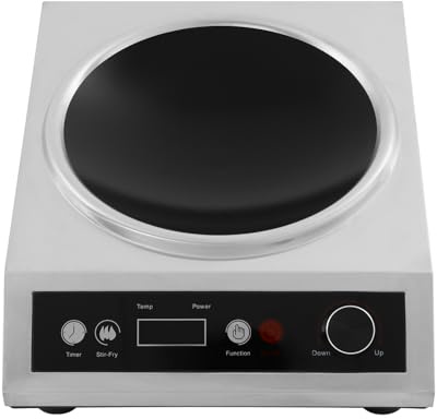 Induction Wok,Induction Cooktop,Precise Temp Controls,Wok Burner Induction Curved Electric Stove Hot Plate for Dorm Rooms,Home Kitchens