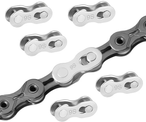 Qrity 5 Paar Fahrrad Kettenglied, Fahrradkette 9-Fach, Stahl Fahrradkettenglied, Fahrrad Missing Link für Road Mountain Bike Rennrad