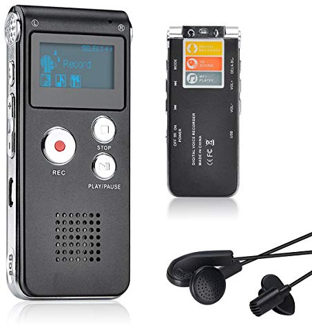 Lychee Dictaphone Enregistreur Vocal Numérique pour Conférences/Réunions/Entretiens/et Cours (Noir01)
