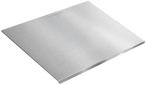 Planche à découper en titane pur de qualité supérieure, 1 mm d'épaisseur, anti-adhésive, avec rebord de comptoir, parfaite pour la cuisine, le camping, le barbecue – 99,6 % de titane pur et légère (L)