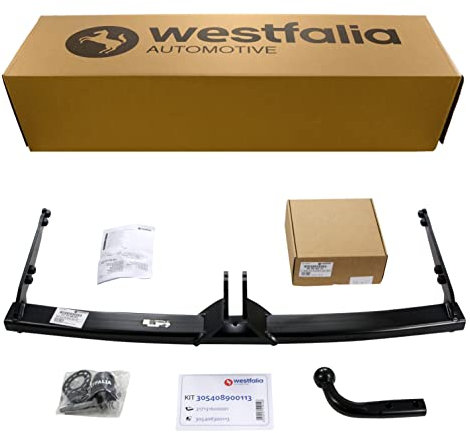Westfalia Gancio Traino Fisso VW Golf 7 Berlina, 06/2014-06/2020, T-Roc, da 07/2017, Audi A3, 06/2014-06/2016, Q2, 11/2016-, Skoda Octavia 3, Seat Leon 3, Con Kit Cablaggio a 13 Pin