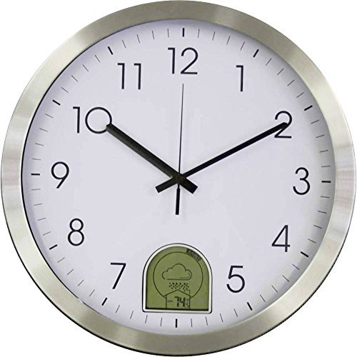 Eurotime Funkwanduhr mit Wettervorhersage, 35 cm, 57010, DCF-77