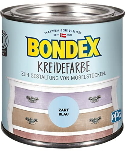 Bondex 386518 Kreidefarbe zart blau 0,5 L für 6 m² - Pflegt und schützt das Holz - Leichte Verarbeitung - Für alle Holzarten im Innenbereich