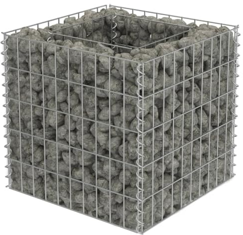vidaXL Gabion Raised Bed Galvanised Steel 50x50x50 cm