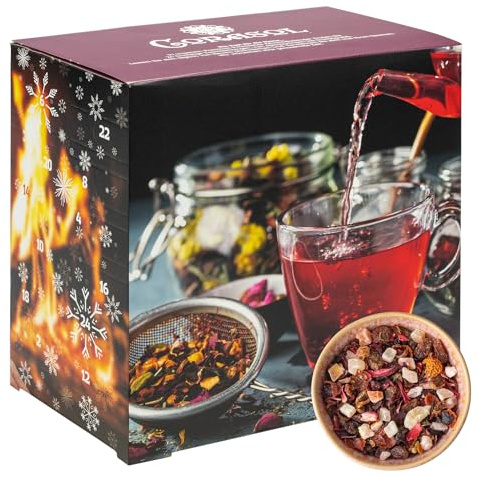 Corasol Premium Früchtetee-Adventskalender 2025, 24 fruchtige Gourmet-Teesorten, loser Tee, Geschenk-Idee für Frauen (231 g)