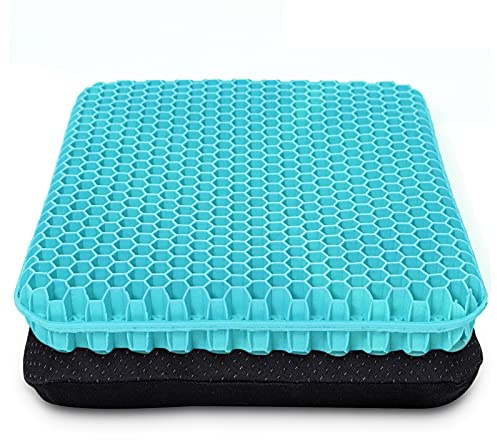 Cuscino Gel Per Sedia,Cuscino antidecubito-Cuscino gel Elastico per Il Sostegno del Sedile,Fresco e Traspirante, Cuscino per Sedia Ufficio per Ridurre la Pressione Su Fianchi (blu latte, 43*38*4)