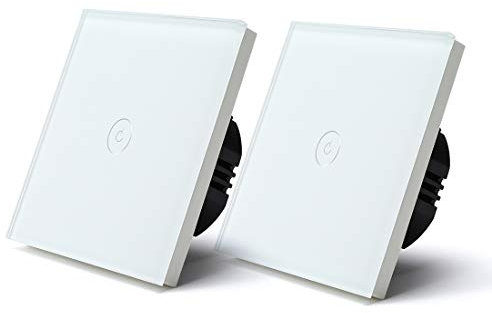 NGHSDO Interrupteur Tactile 2pack Switch Light Touch 1 Gang 1/2/3 Way Smart Wall Switch Structures sans Fil Smart Home Switch 3 Positions (Color : White)
