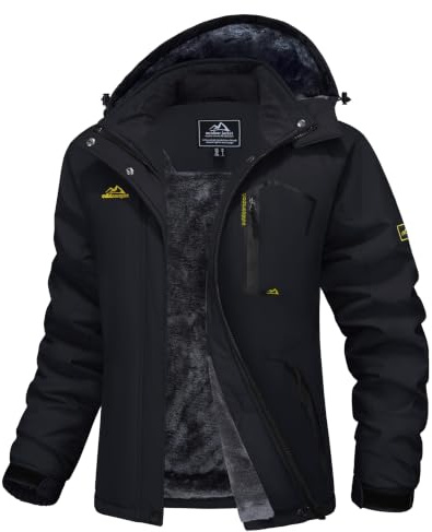MAGCOMSEN Winterjacke Damen Skijacke mit Fleece Snowboardjacke Ski Jacken | Wasserabweisend & Windschutz,Warm Polyester-Fleece-Futter,Mehrere Reißverschlusstaschen,Abnehmbare Kapuze,Wärme Sport Jacke