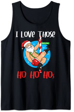 I Love Those Ho Hos Santa Claus Pole Dance Christmas Tank Top