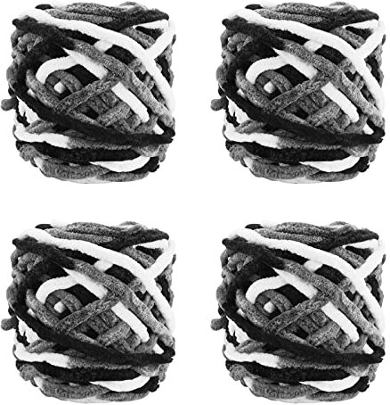 4er Pack 100g Strickwolle Wolle zum Häkeln Strickgarn Sockenwolle zum Stricken Bunte Acrylgarn Knäuel Häkelgarn Mehrfarbiger Set für Decken Pullover Schuhe Mützen Schals Style E