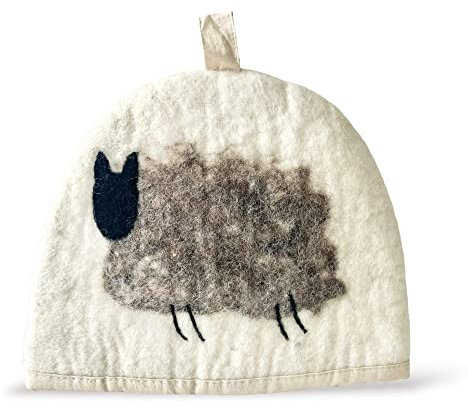 GLACIART ONE Wool Teapot Cozy Kettle Cover | Dome Shaped Large Tea Cosy for Teapot, Kettle or French Press | Handmade & Needle Felted from Natural Wool | Teapot Warmer Up to 2 Hours