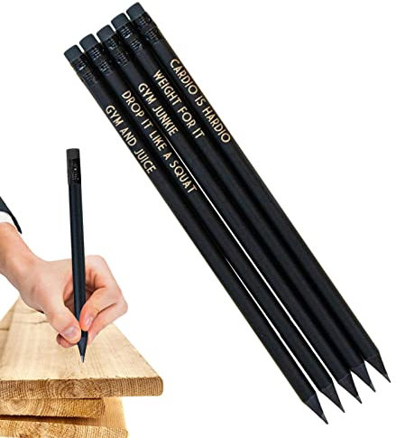 JINGAN Bleistift-Set für Erwachsene, Skizzierstifte-Set, schwarzes Schreibwaren-Set, 5-teilig, für Lehrer ermutigend, dunkle Holzstifte, tragbare Bleistifte für Kinder für den Alltag