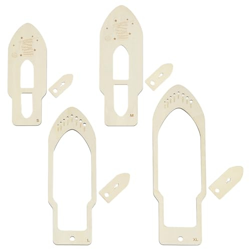 BENECREAT 4 Größen Fäustling-Blocker-Strickset Aus Holz, Holzhandschuh-Strickmodell-Werkzeug, Haushalts-Display-Handstrickhandschuhe-Brettformen Zum Nähen Und Stricken