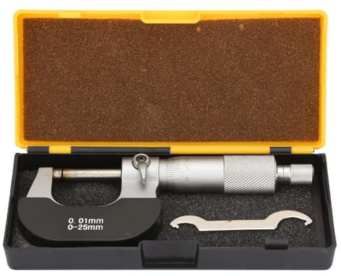 ZPFDSG Bügelmessschrauben 0–25 mm Außenmikrometer, 0,01 mm Dicke, professionelles Messgerät for Lagerstahl, Messwerkzeug