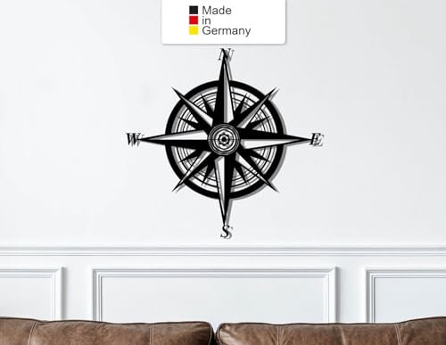 Kompass, Metall Wanddeko, Wandbild aus Metall, Wanddeko Aus Metall (Größe: 40 x 39 cm)