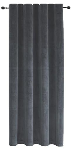 TiborTex Verdunkelungsvorhang Samt weich 140x245 cm Anthrazit Vorhang Kräuselband Blickdicht Gardine abdunkelnd U-Band