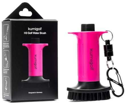 kumigolf H3 Golf Wasserbürste mit Wassertank – Golf Bürste für Golfschläger Reinigung, Golfschläger Bürste & Schlägerreiniger – Magnetclip, Nylonborsten – Premium Golf Zubehör Geschenk