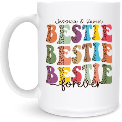 Tazza Mug Ceramica Besties White Tazza Da Tè Riutilizzabile Latte Thè Mug Personalizzata Tazza Da Ufficio 330Ml