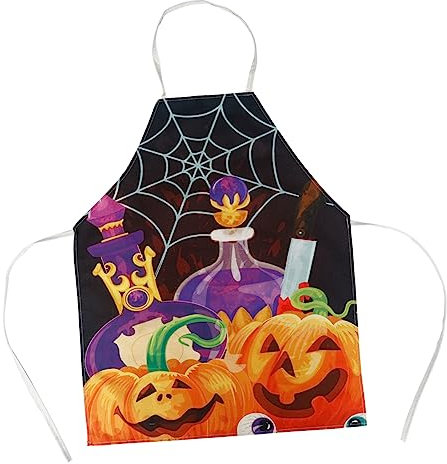 CIYODO 1stück Stylishe Halloween Schürze Mit Kreativem Kürbis-muster Verstellbare Kostümschürze Für Halloween-küche Für Partys Witziges Für Freunde Und Kollegen