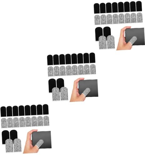 MERRYHAPY 120 STK Spiel- schwarz grau 20 Paar Spiel Fingerschutz Fingerhüllen für Handyspiele fingerhandschuh Handy Gaming zubehör Bildschirm Daumen Ärmel Fingerabdeckung