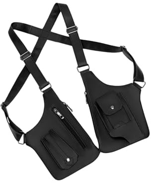 Dickly läder Pack midjeväska för kvinnor och män, utomhus hölster pouch väskor mobilväska underarm vattentät axelväska crossbody pengabälte för resor camping vandring, stil g