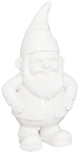 Atmosphera - Statue Nain de Jardin déco extérieur Anao H.42cm résine Assorti - Blanc