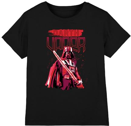 Star Wars pojke färg Vader unisex barn t-shirt, Svart, 7-8 År